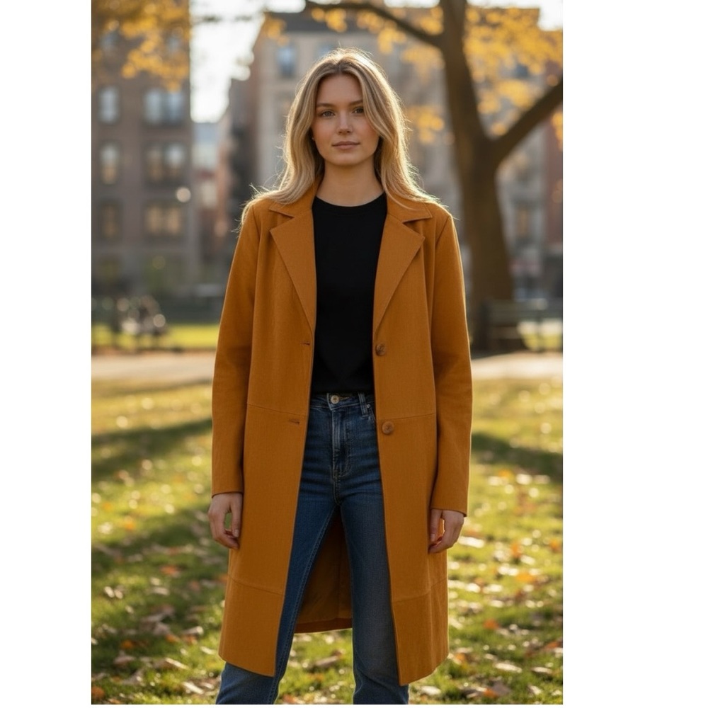 Marc New York Duster Length Faux Suede Coat, made Andrew Marc. Size XL- NWOT - Picture 2 of 8